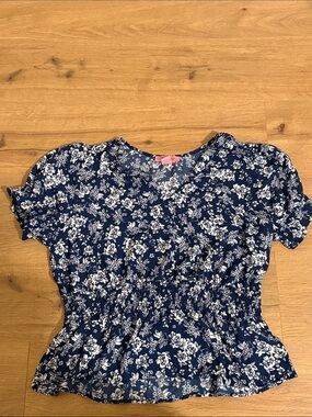 COCO & SHAY Navy and White Floral Top - 2XL